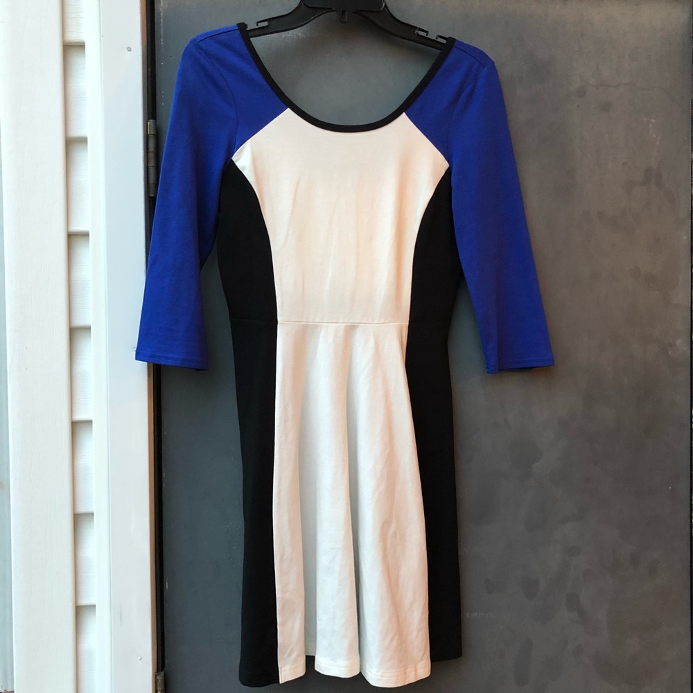 Express small scoop neck color block dress